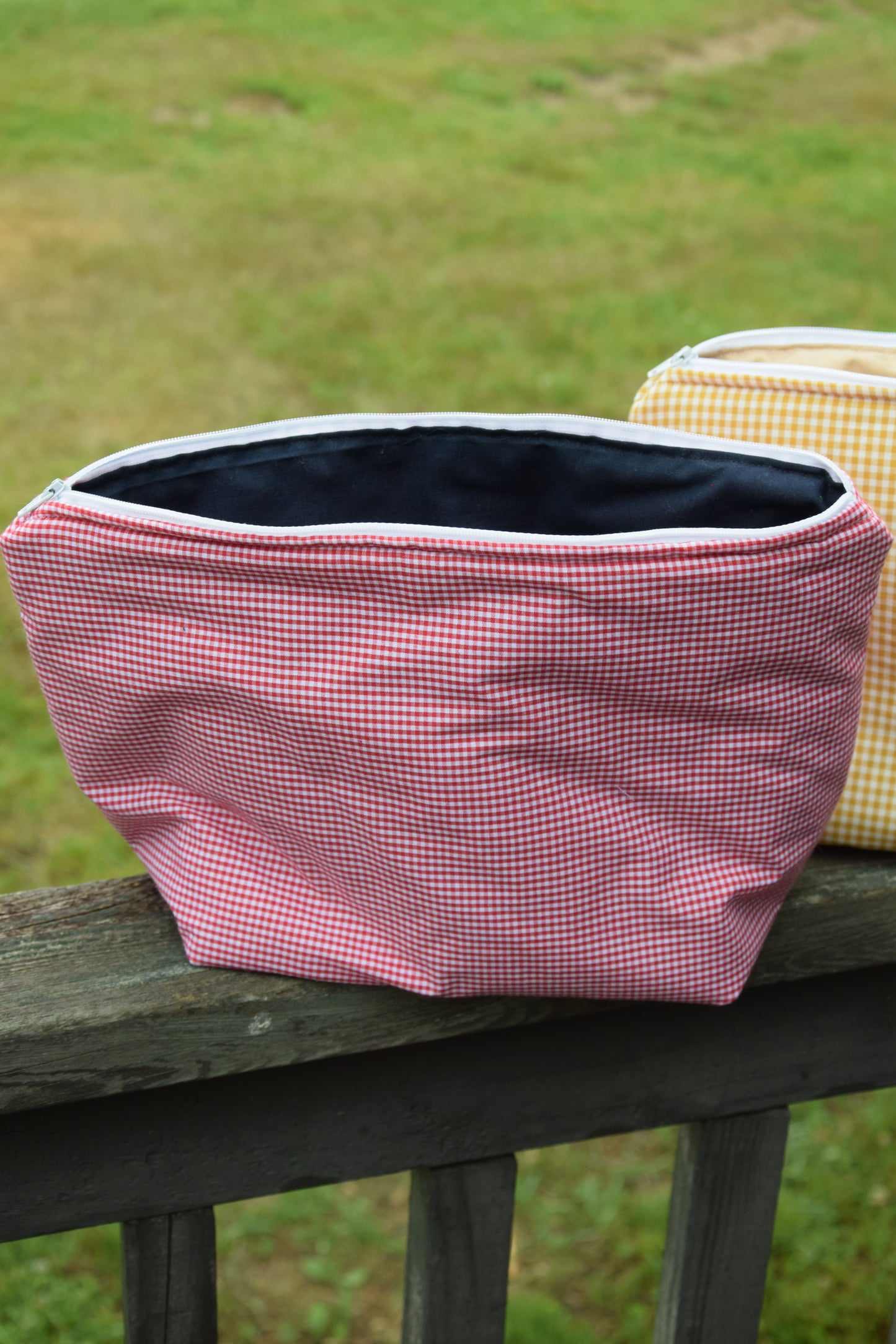 Red Gingham Cosmetic Bag