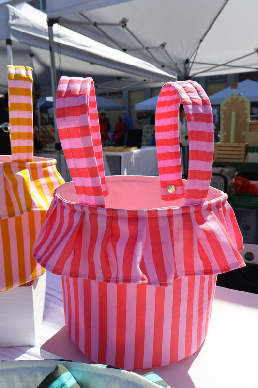Pink Striped Stroller Bag