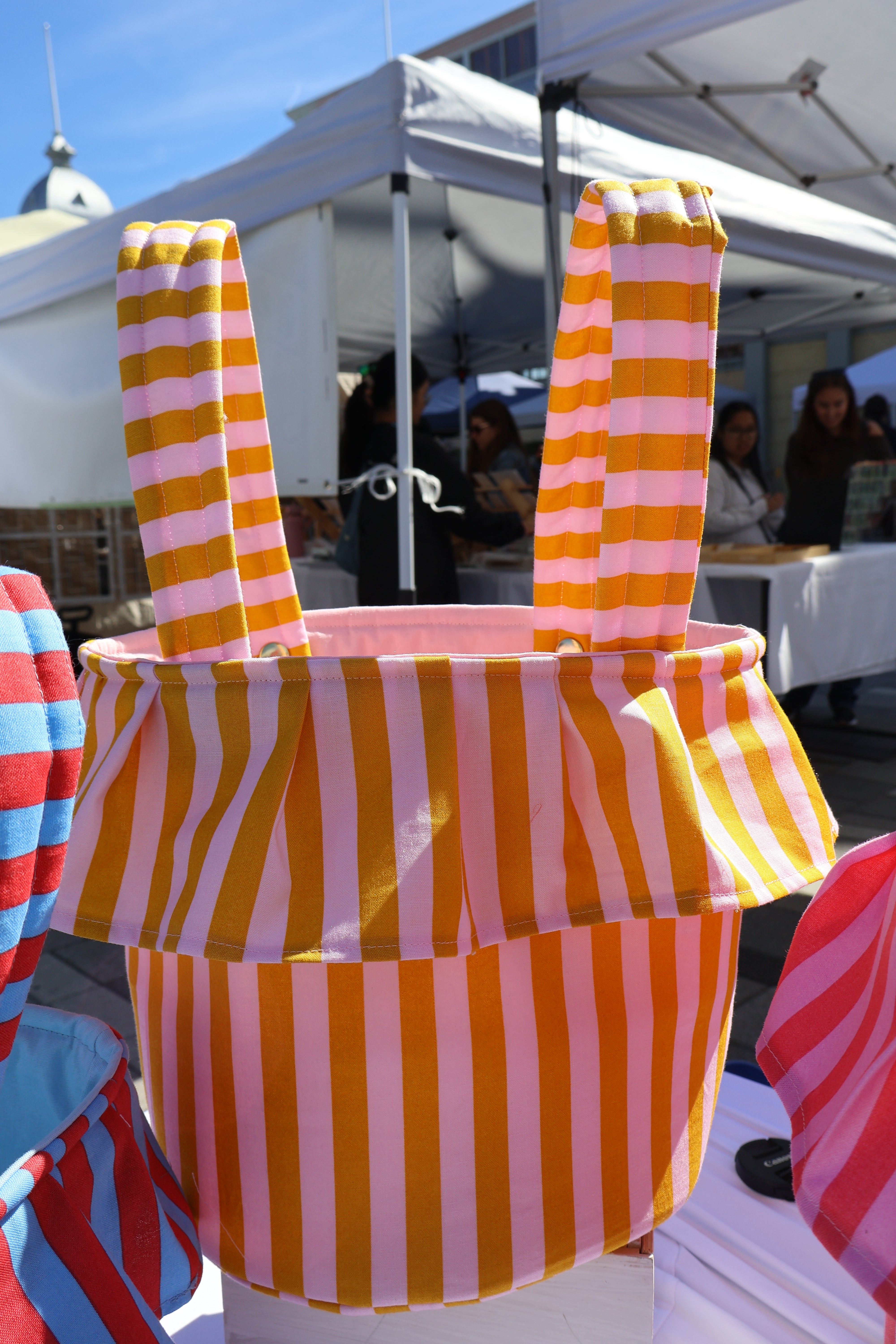 Gold Striped Stroller Bag
