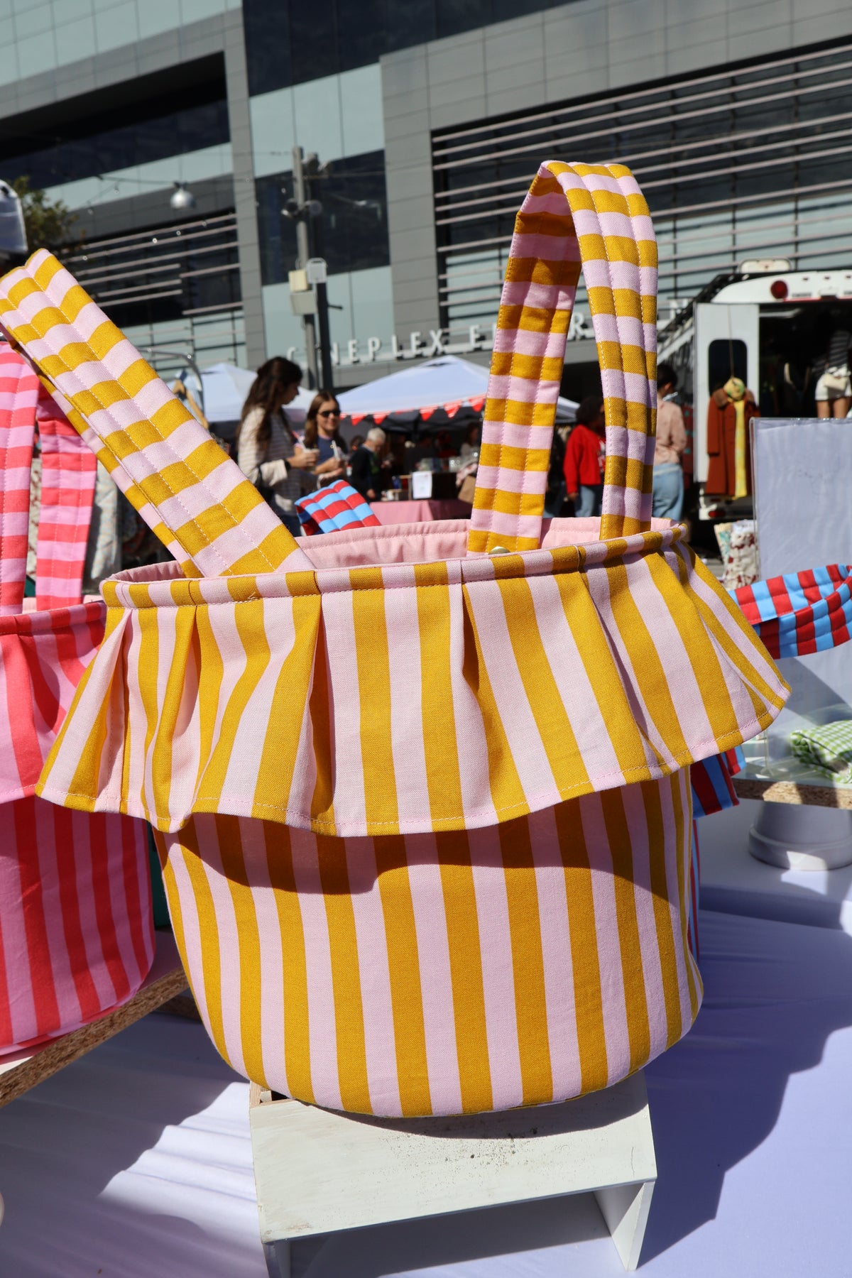 Gold Striped Stroller Bag