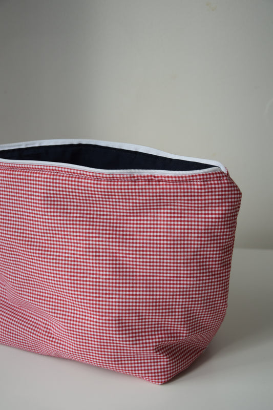 Red Gingham Cosmetic Bag