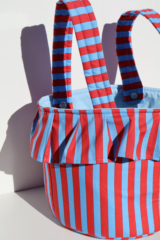 Red Striped Stroller Bag