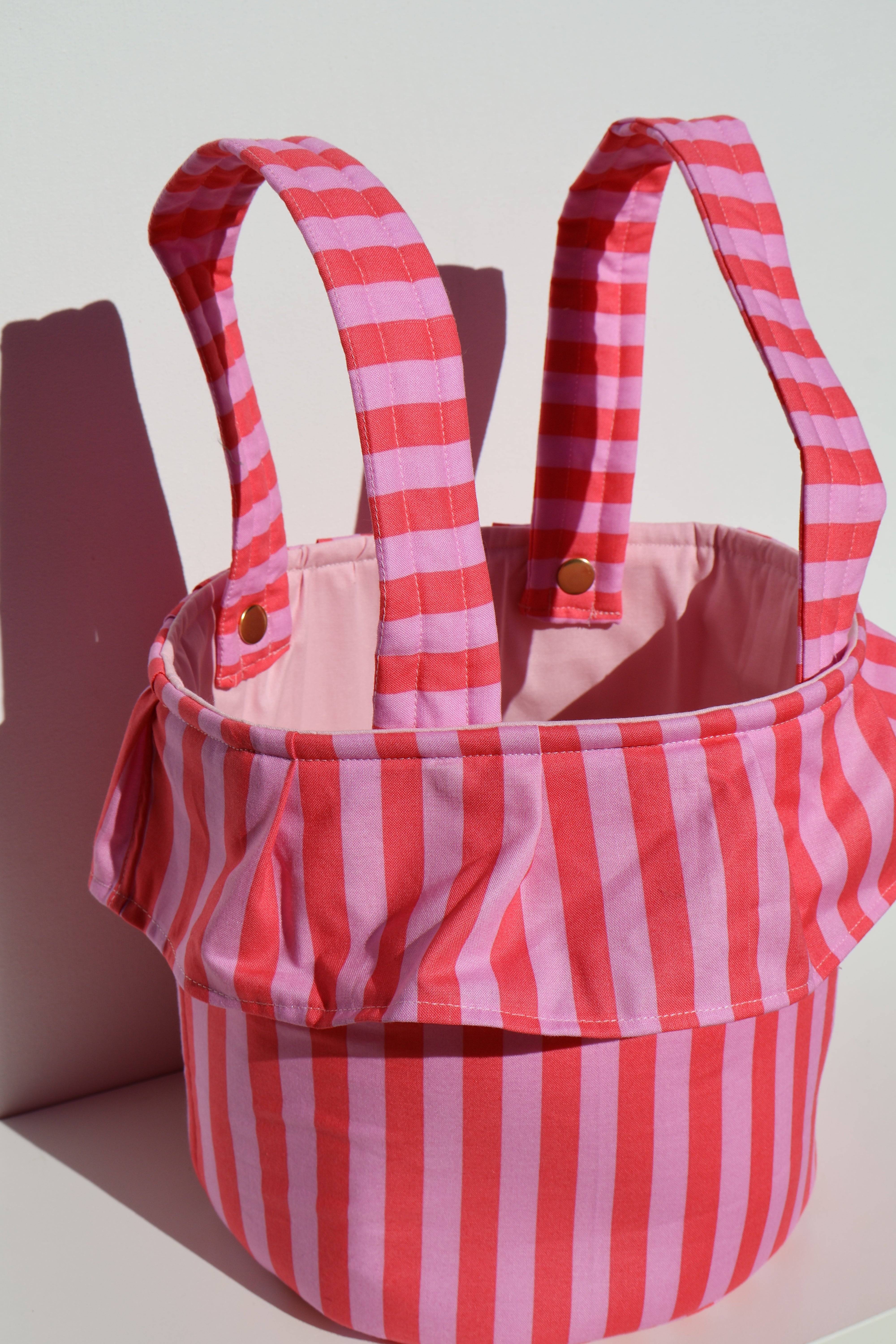 Pink Striped Stroller Bag