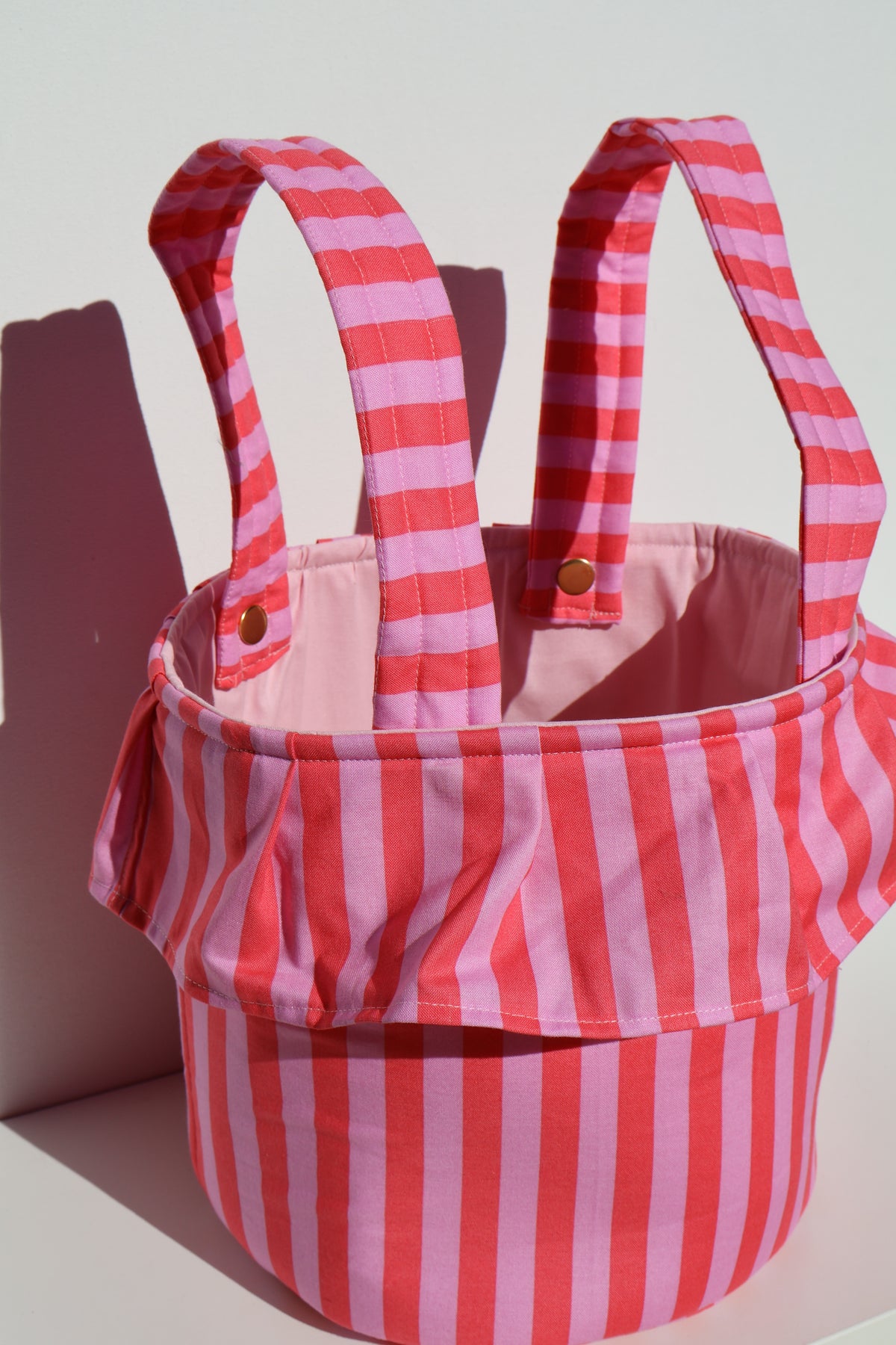 Pink Striped Stroller Bag