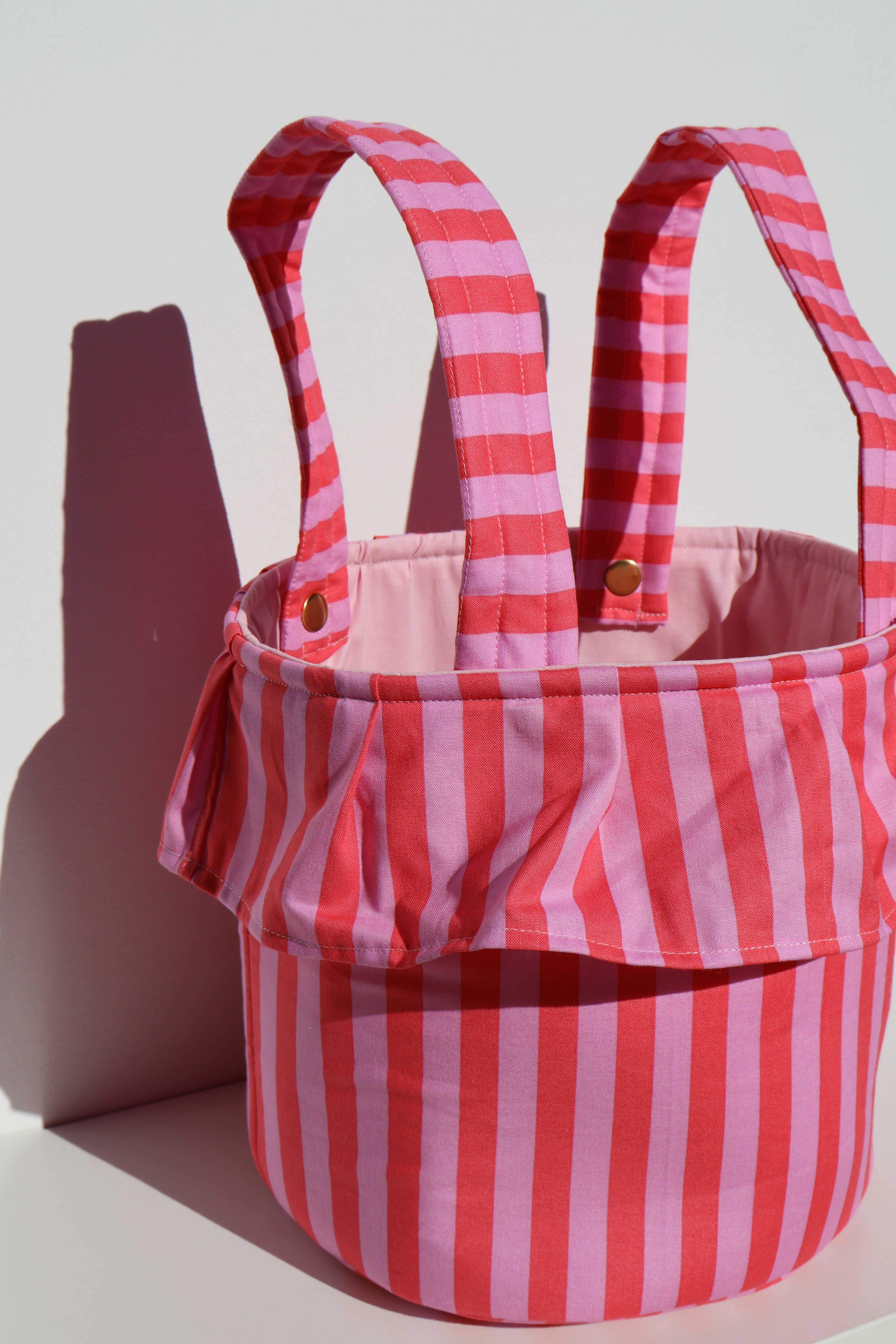 Pink Striped Stroller Bag