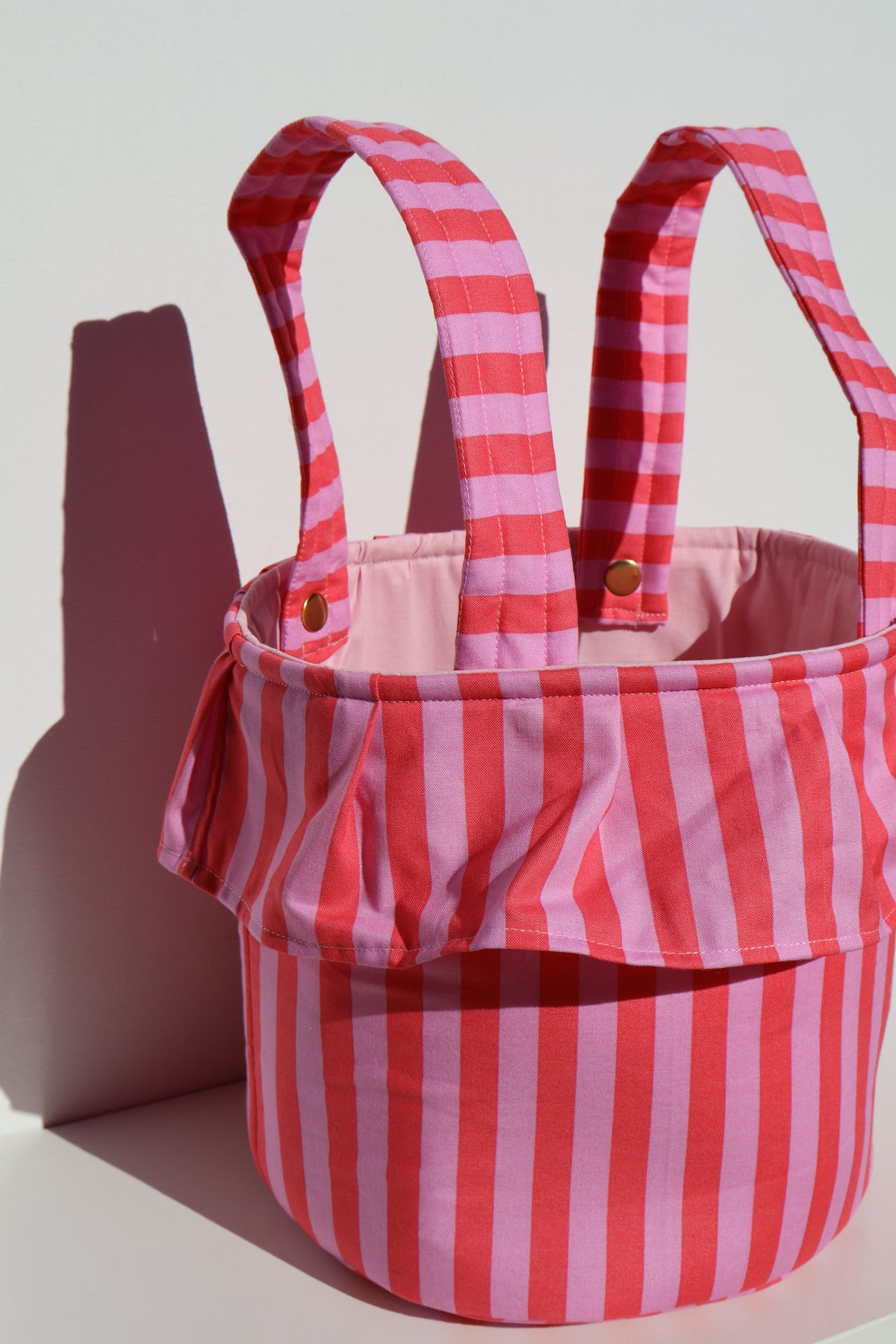 Pink Striped Stroller Bag