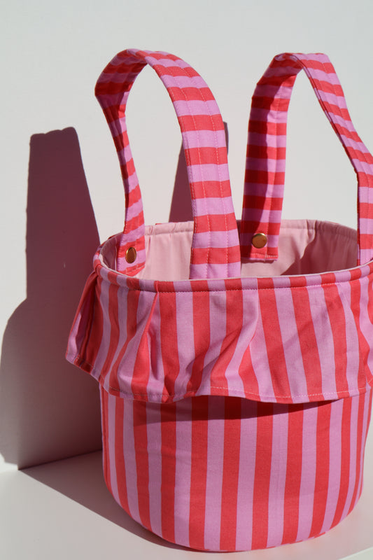 Pink Striped Stroller Bag