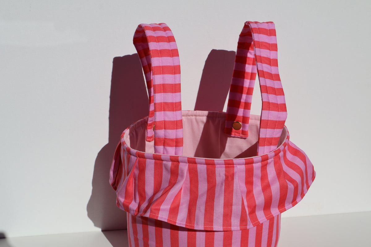 Pink Striped Stroller Bag