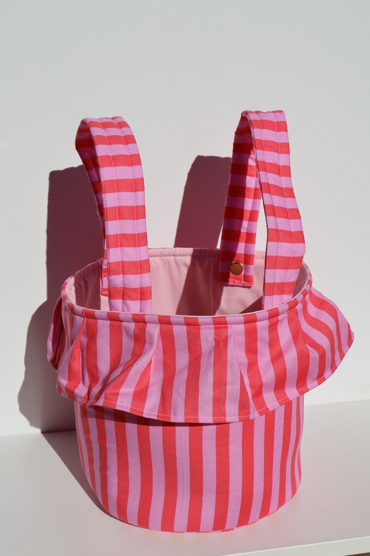 Pink Striped Stroller Bag