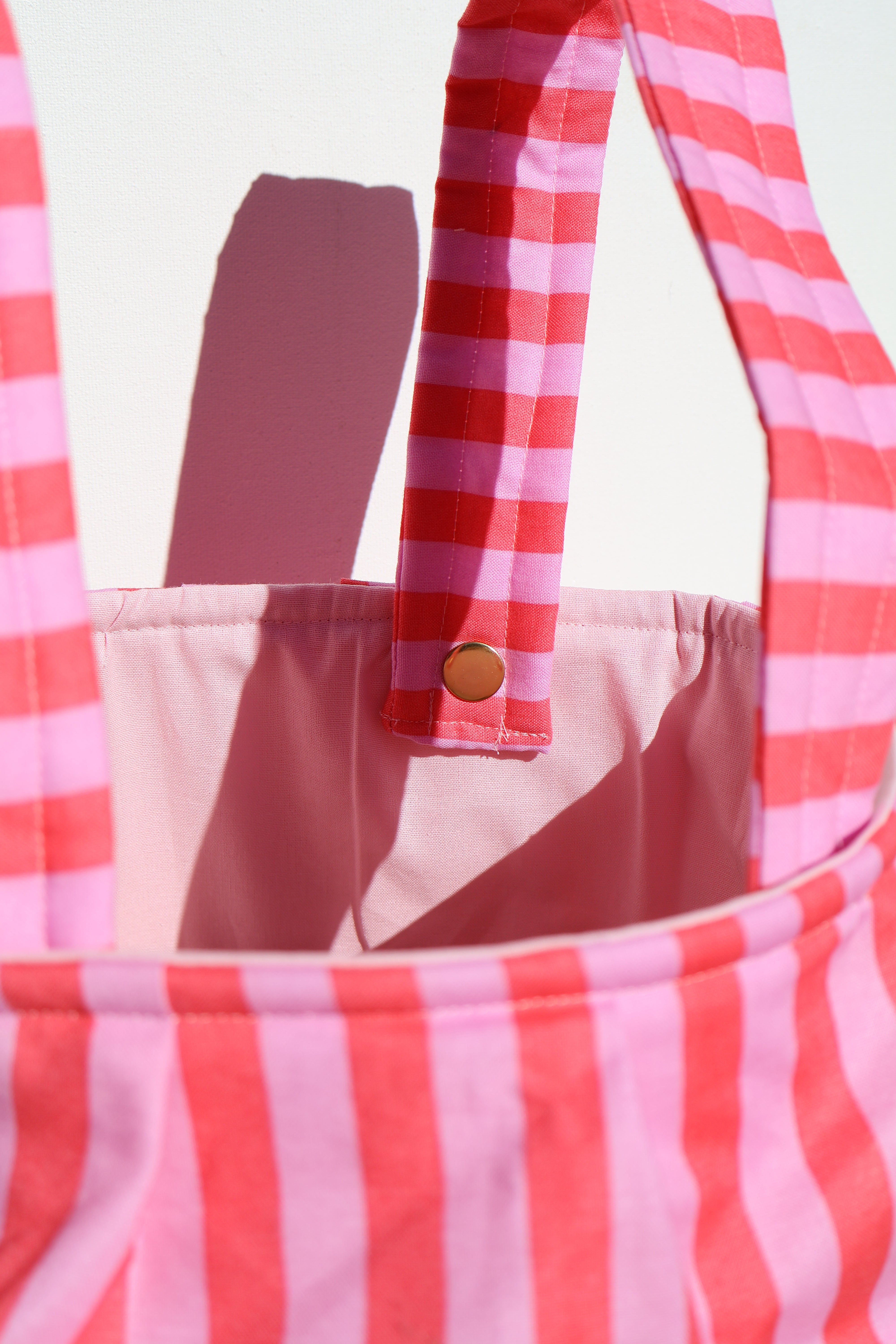 Pink Striped Stroller Bag