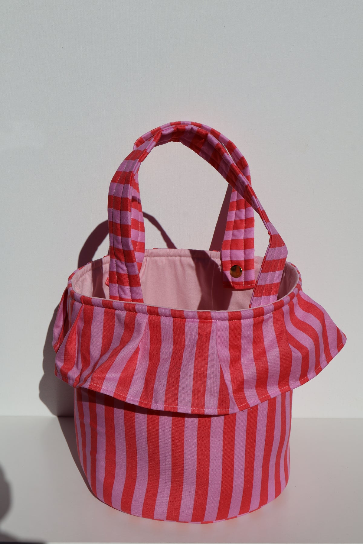 Pink Striped Stroller Bag