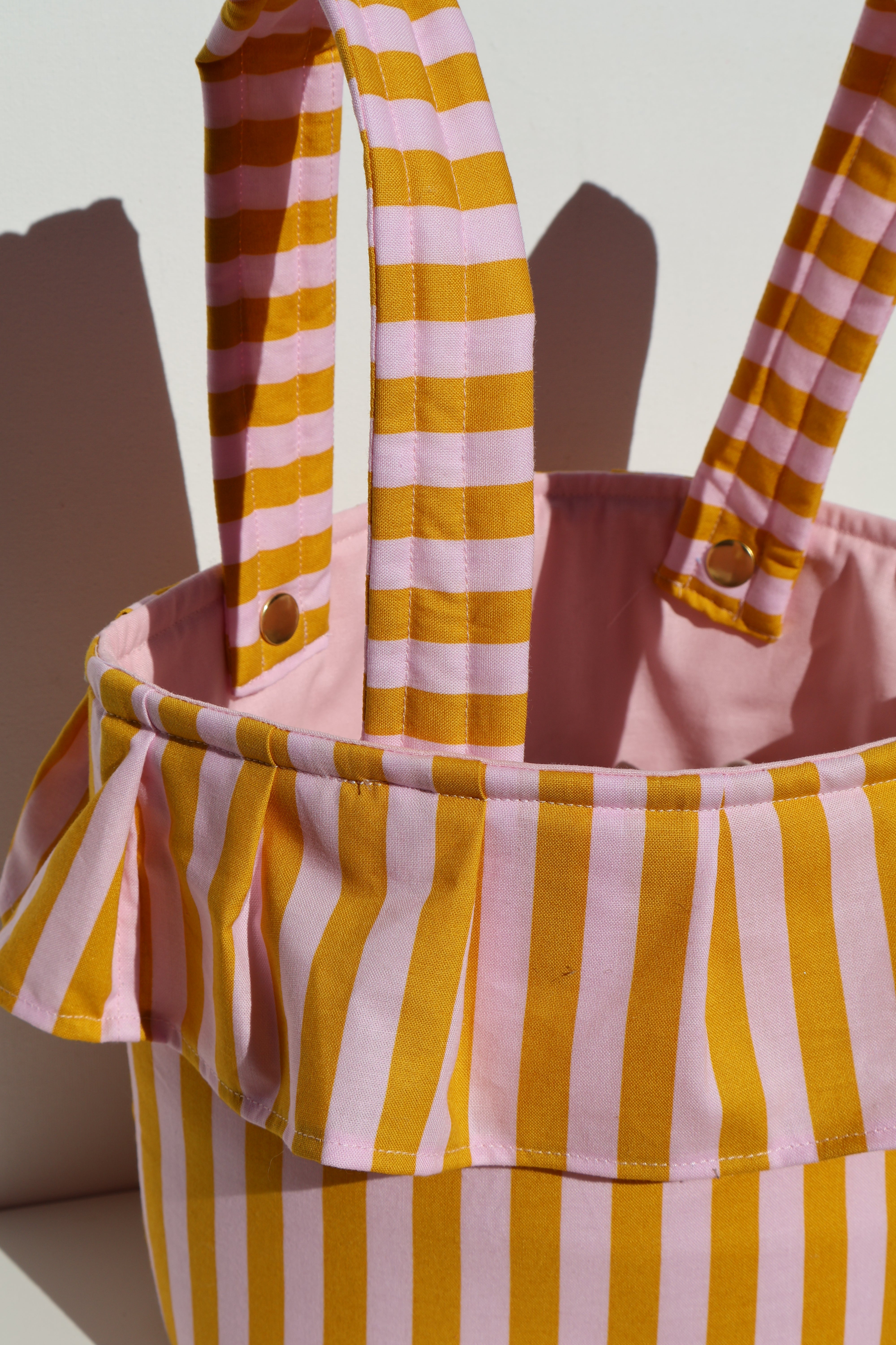 Gold Striped Stroller Bag