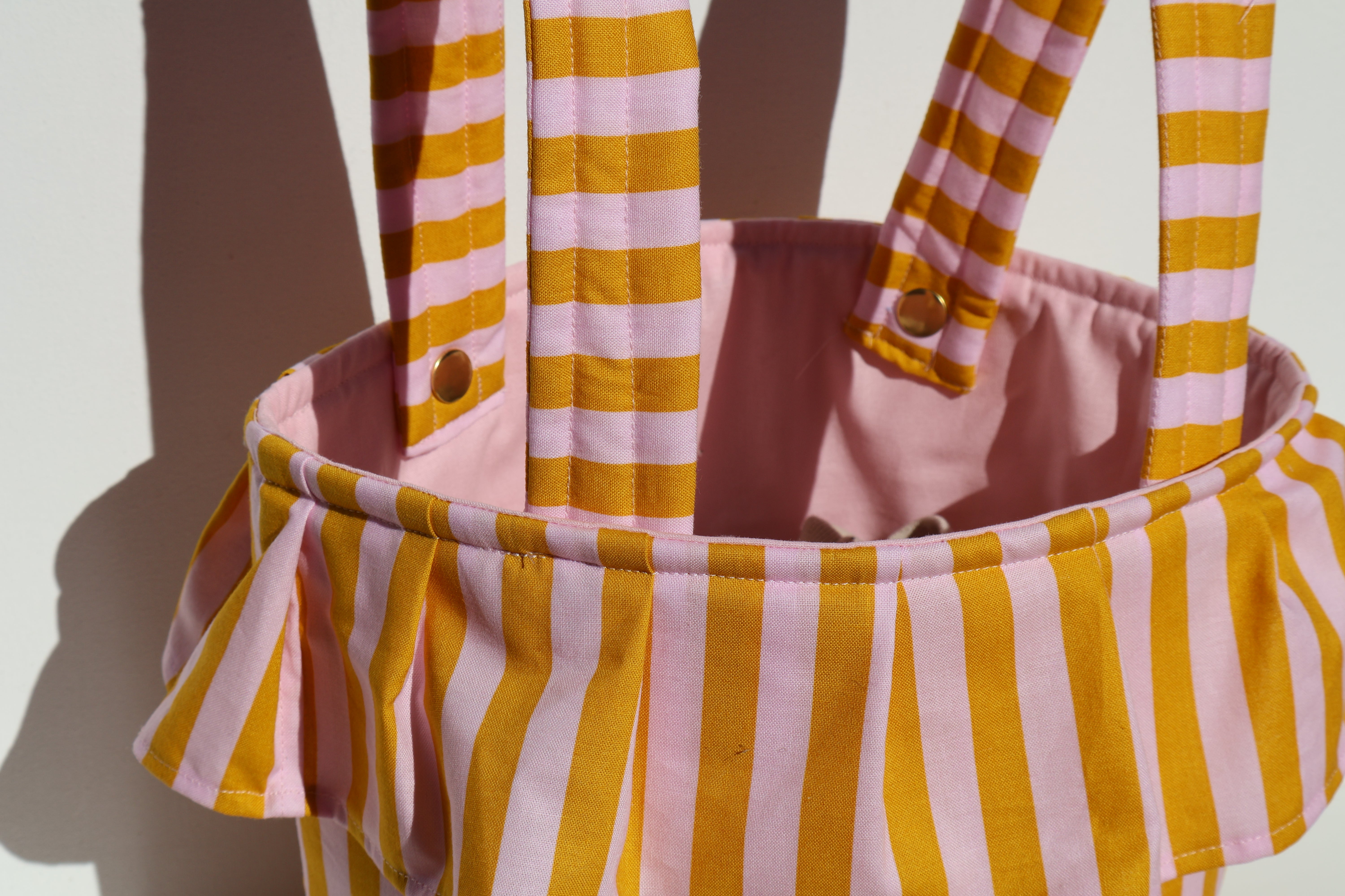 Gold Striped Stroller Bag